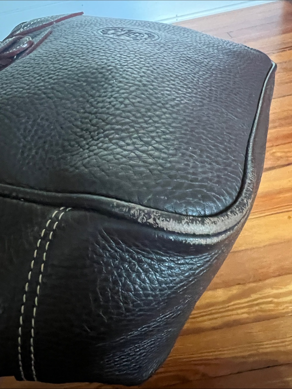 Vintage Dooney & Bourke All Weather Leather Buckle Tote Bag Dark Brown 0S - Picture 11 of 16